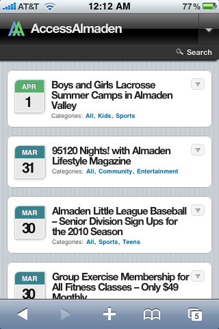 AccessAlmaden on Smart Phones